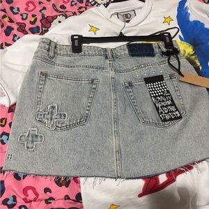 Ksubi Light Blue Denim Mini Skirt